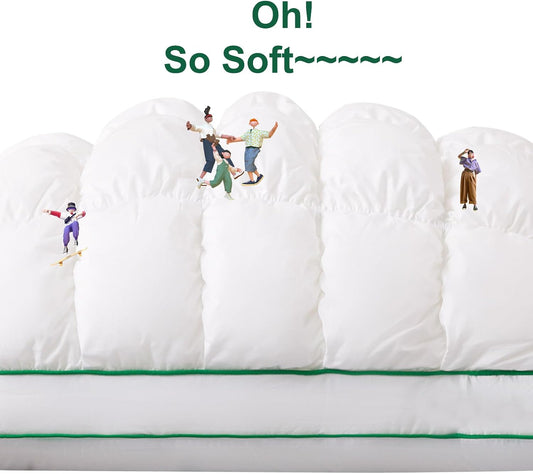 YOUR MOON Fluffy Support Bed Pillow Queen Size, Super Soft Premium Down-Alternative Filling for Sleeping, Luxury Hotel Quality Bed Pillows for Side Sleeper (White)
