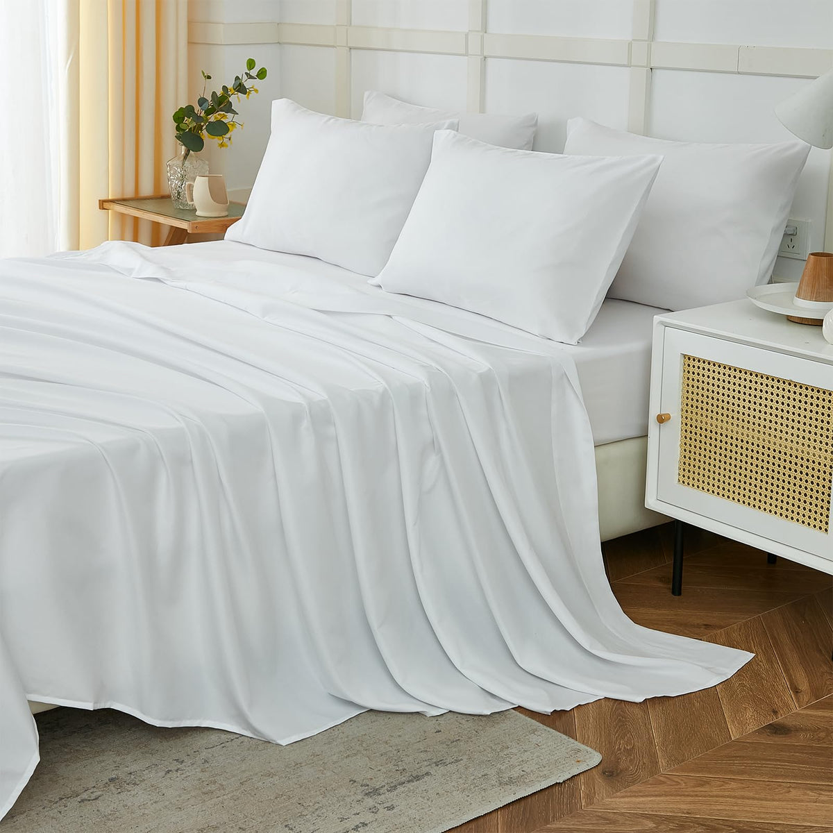 ILAVANDE Queen Sheets Set 6 Piece,Hotel Luxury Super Soft 1800 Series Microfiber Queen Bed Sheets Set-Wrinkle Free & Breathable-14 Deep Pocket Sheets for Queen Size Bed(Queen,Sage Green)