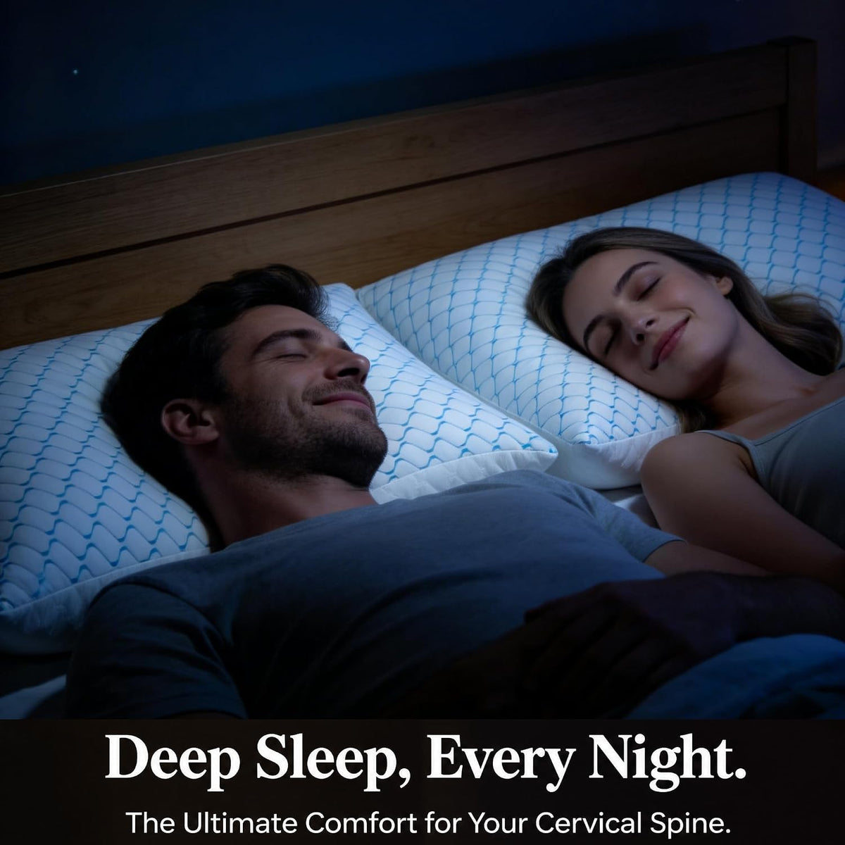 Memory Foam Pillows Queen Size Set of 2,Cooling Pillow for Side Sleepers