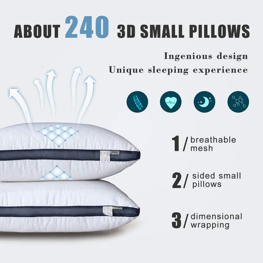 Meoflaw Gusseted Queen Size Bed Pillows Set of 4, Luxury Hotel Pillows