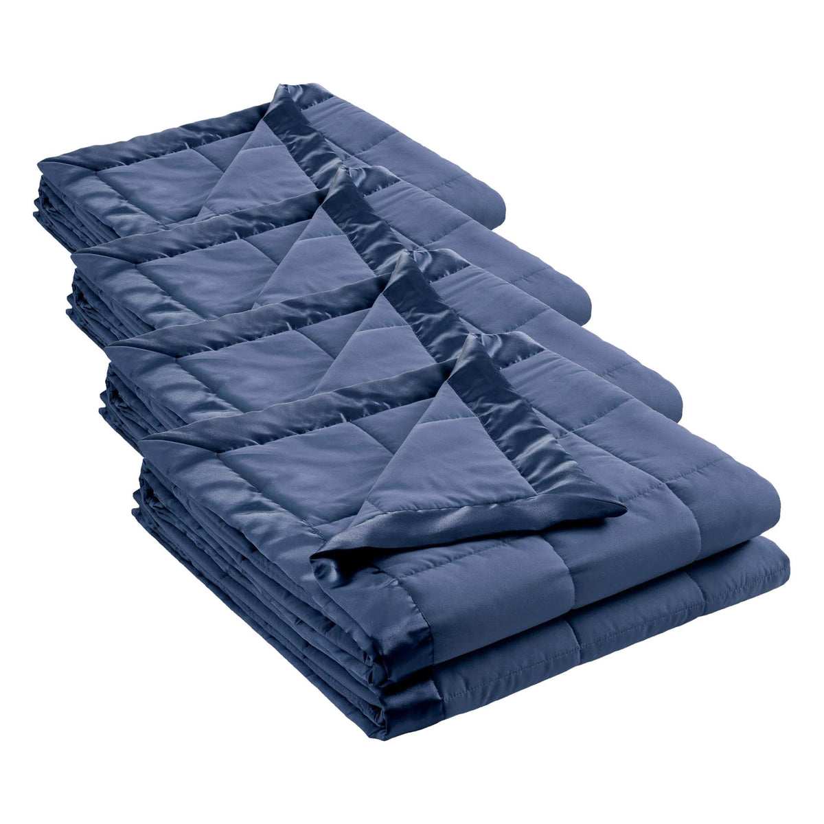 Madison Park Down Alternative Queen Blanket for Bed, Satin Trim, Blue