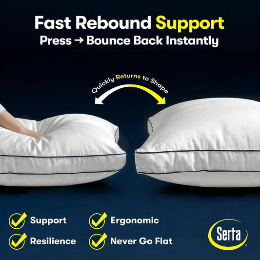 Serta Hotel Collection Bed Pillows Queen/Standard Size Set of 2, 18"x26"