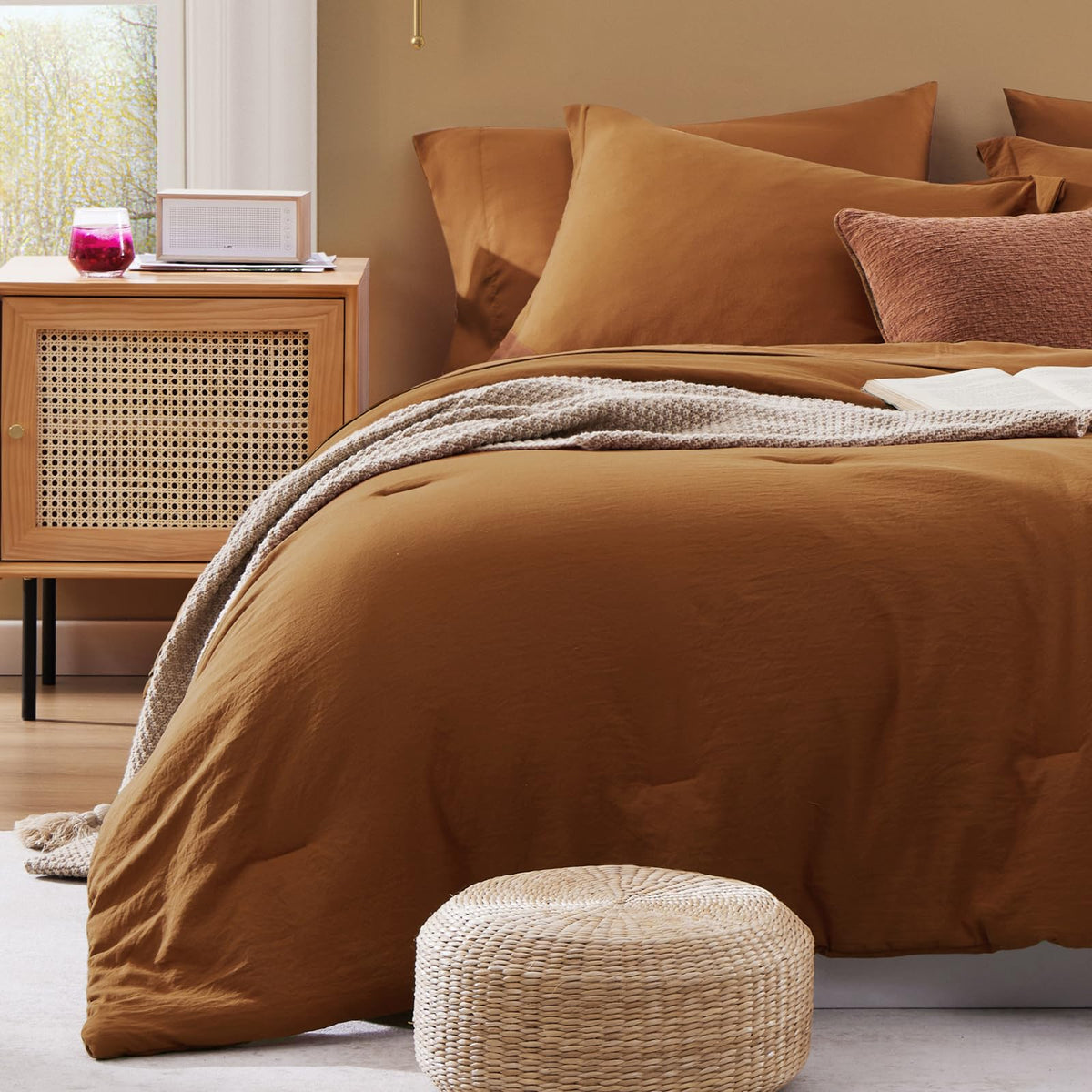 Full Size Comforter Sets-7 Pieces Ultra Soft Bed in a Bag Full Bedding Sets