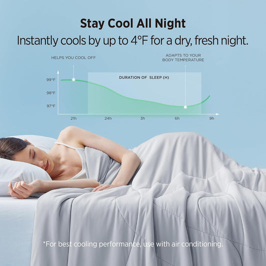 Bedsure Cooling Comforter Blankets for Hot Sleepers, All Season, King