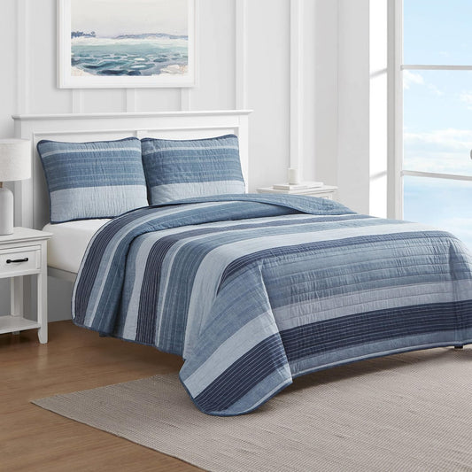 Nautica - Soft Queen Quilt Set with Shams, Lightweight Bedding