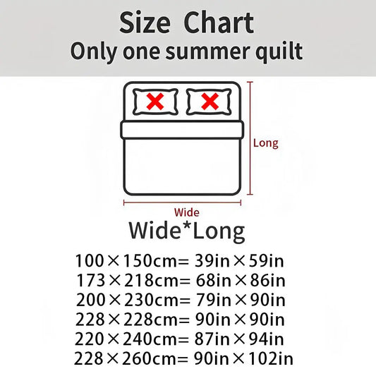 1pcs Light blue floral quilt with a cooling effect; a lightweight summer quilt; a soft, breathable, cooling quilt; an air-conditioning quilt or blanket; cool bedding suitable for home or office use