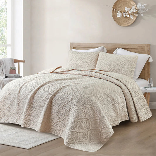 【SohoChic】Exclusivo Mezcla California King/King/Queen/Twin Size Quilt Bedding Set, Lightweight Soft Bedspreads Coverlets with 2 Pillow Shams, Modern Oversized Quilts for All Seasons