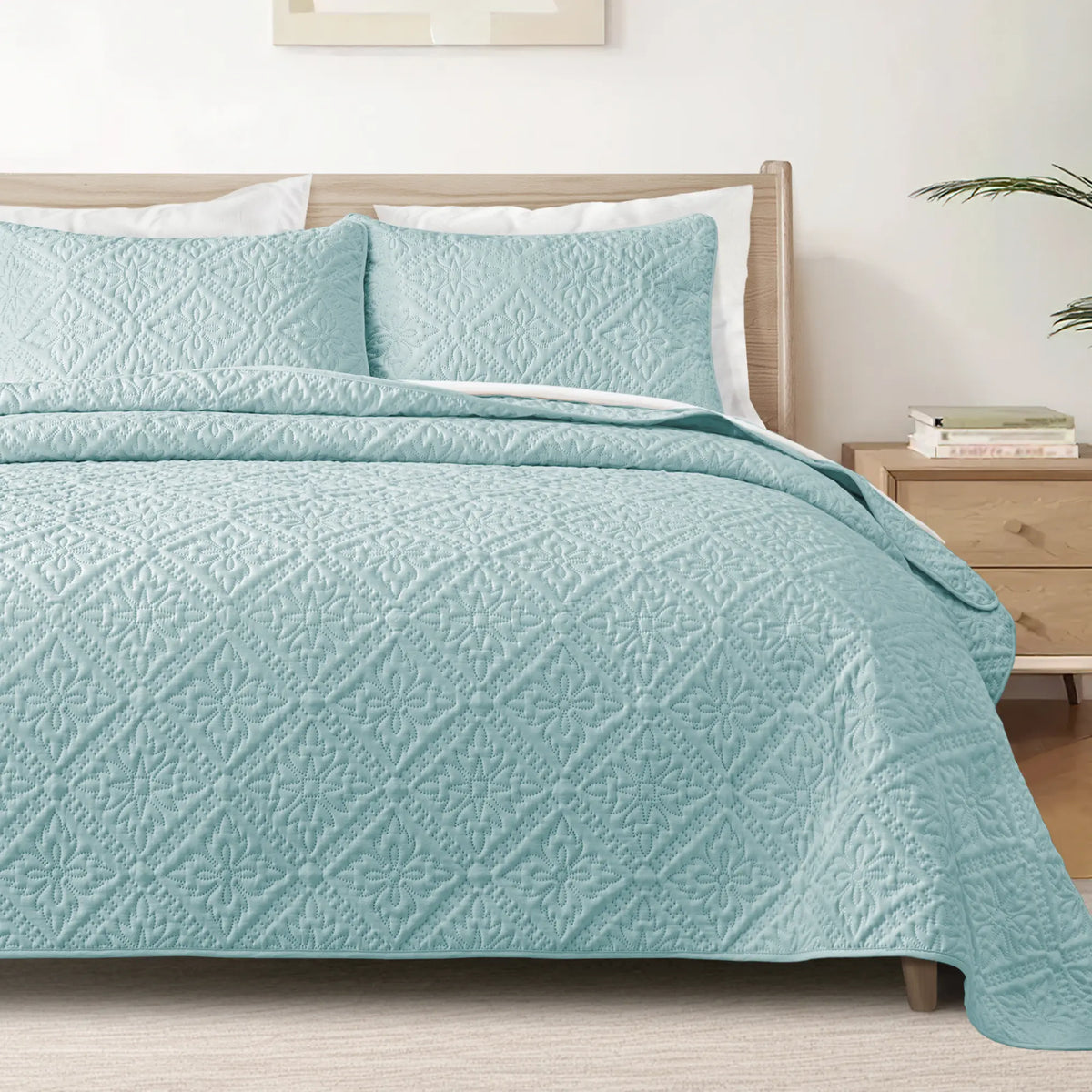 【SohoChic】Exclusivo Mezcla California King/King/Queen/Twin Size Quilt Bedding Set, Lightweight Soft Bedspreads Coverlets with 2 Pillow Shams, Modern Oversized Quilts for All Seasons