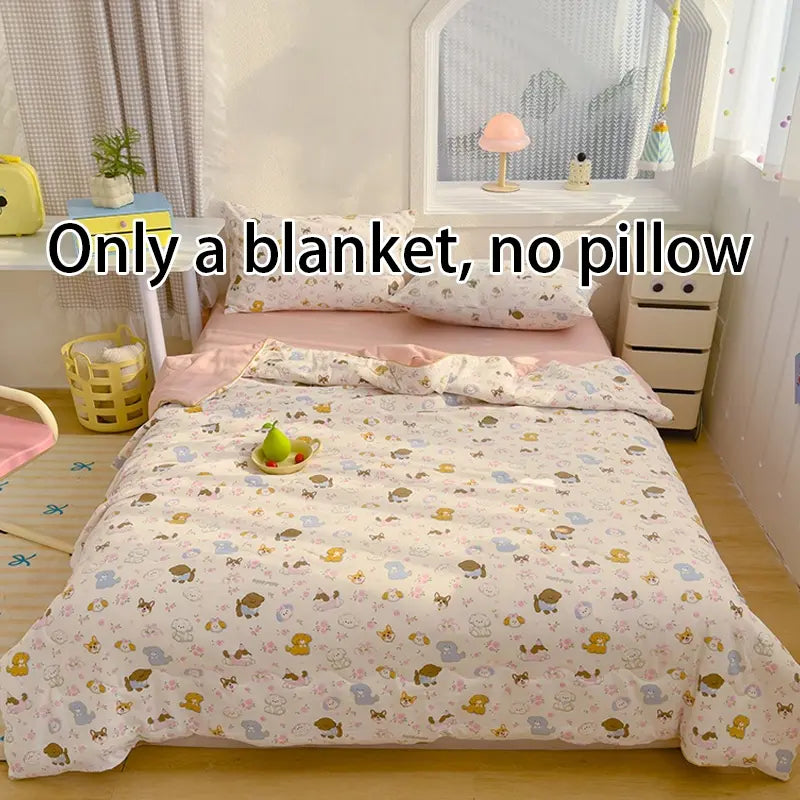 1pcs of small floral print summer quilt, super soft and skin-friendly air-conditioned quilt, Printed Quilts, suitable for use in all seasons, bedrooms, and living rooms #GLOBAL PICKS