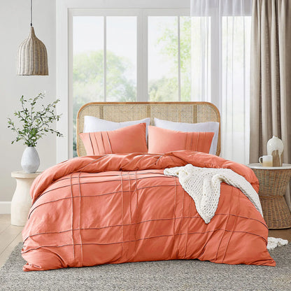 Soft Washed Pleated Bedding Sets with Pintuck Pleated Design, Comforter Set, Extra Softness Premium Microfiber Filling, All Season Lightweight,back to school,back to school shopping,home decor,sohochic