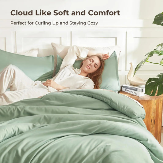Litanika 3-Piece Lightweight Bed Comforter Set - Soft All-Season Fluffy Bedding, 1 Comforter, 2 Pillowcases, Wrinkle-Resistant Flat Weave, Hotel-Style Bed Cover Set, Home Goods for Back to School