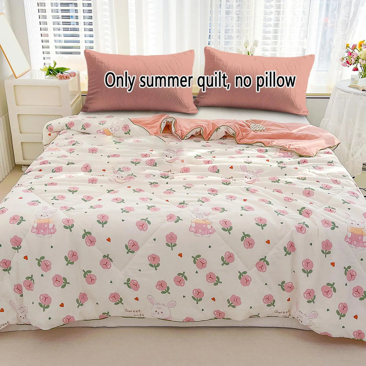1pcs of small floral print summer quilt, super soft and skin-friendly air-conditioned quilt, Printed Quilts, suitable for use in all seasons, bedrooms, and living rooms #GLOBAL PICKS