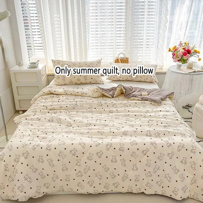 1pcs of small floral print summer quilt, super soft and skin-friendly air-conditioned quilt, Printed Quilts, suitable for use in all seasons, bedrooms, and living rooms #GLOBAL PICKS