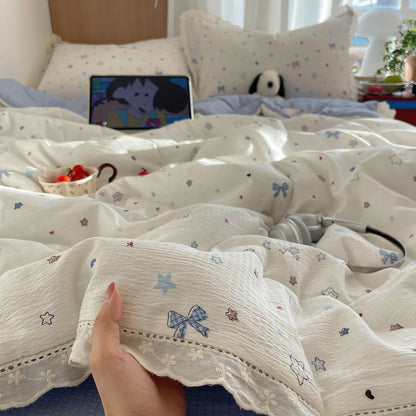 1pc 10a Antibacterial Ruffled Summer Quilt, Soft Lightweight Quilts, Elegant Single Person Lightweight Cool Air Conditioning Blanket, Portable Breathable, Cooling Breathable Bedding