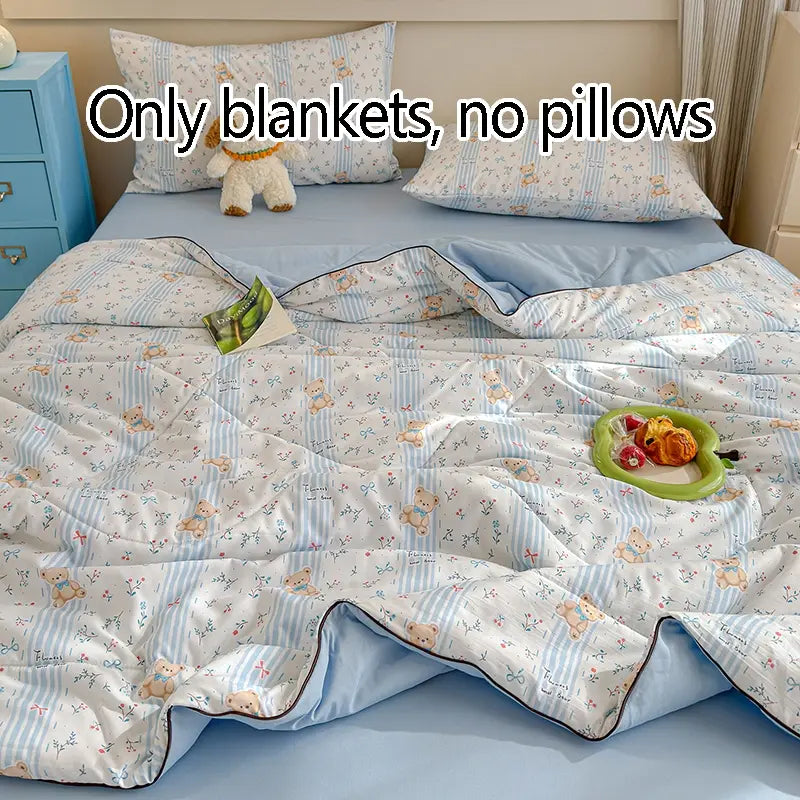 1pcs of small floral print summer quilt, super soft and skin-friendly air-conditioned quilt, Printed Quilts, suitable for use in all seasons, bedrooms, and living rooms #GLOBAL PICKS