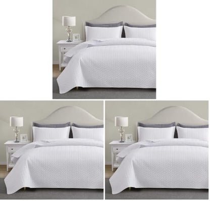Maple&Stone White Quilt Set Queen Size, Lightweight Bedspread