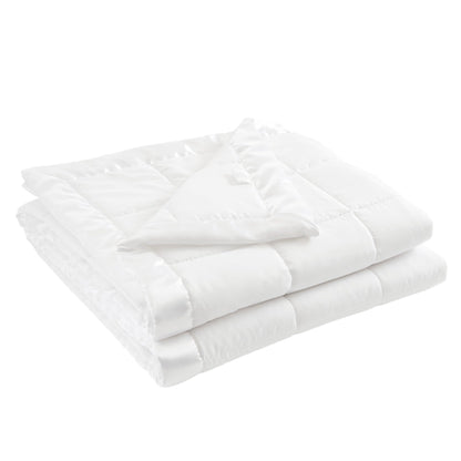 Madison Park Down Alternative Queen Blanket for Bed, Satin Trim, Blue