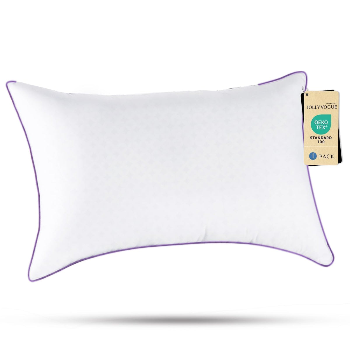 JOLLYVOGUE Firm Pillows Queen Size Set of 2, Supportive Bed Pillows with Oeko-Tex Certified Down Alternative Fill, Luxury Hotel Quality for Back, Stomach and Side Sleepers