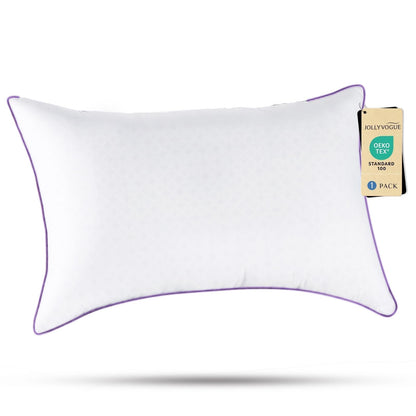 JOLLYVOGUE Firm Pillows Queen Size Set of 2, Supportive Bed Pillows with Oeko-Tex Certified Down Alternative Fill, Luxury Hotel Quality for Back, Stomach and Side Sleepers