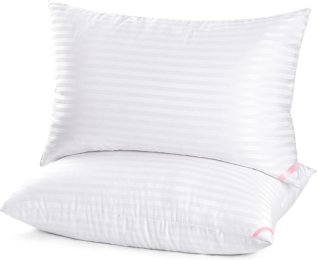 EIUE Hotel Collection Bed Pillows for Sleeping 2 Pack Standard Size，Pillows for Side and Back Sleepers,Super Soft Down Alternative Microfiber Filled Pillows,20 x 26 Inches