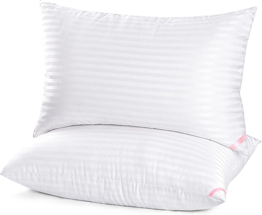 EIUE Hotel Collection Bed Pillows for Sleeping 2 Pack Standard Size，Pillows for Side and Back Sleepers,Super Soft Down Alternative Microfiber Filled Pillows,20 x 26 Inches