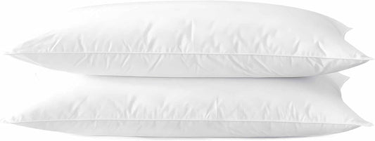 Acteb Ultra Thin Flat Soft Bed Pillows Standard Size Set of 2 Pack for Sleeping 20"x26", Hypoallergenic Skin Friendly Machine Washable