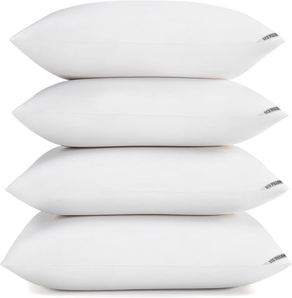 Piwaal Luxury Hotel Pillows for Sleeping 4 Pack,Bed Pillows Standard Size Set of 4,Down Alternative Filling,Pillows for Back,Stomach or Side Sleepers