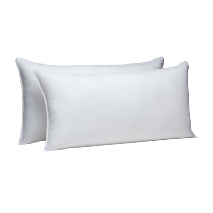 Amazon Basics Down Alternative Bed Pillows and Pillow Protector Case Set, Medium Density, Standard Size 26" x 20", Hypoallergenic, Microfiber, Washable, White, 2-Pack