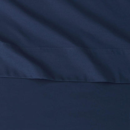 Amazon Basics Lightweight Super Soft Easy Care Wrinkle Free Microfiber 3 Piece Bed Sheet Set with 14-Inch Deep Pockets, Twin, Navy Blue, Solid, Kids, Men & Women Bedding
