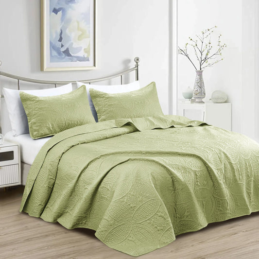 Lightweight Bedspread All Season Comfort - Quilted Coverlet Bedding Set - Oversized Breathable Bed Cover Quilt - Reversible Microfiber Bedspread