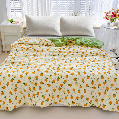 1pcs of small floral print summer quilt, super soft and skin-friendly air-conditioned quilt, Printed Quilts, suitable for use in all seasons, bedrooms, and living rooms #GLOBAL PICKS