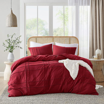 Soft Washed Pleated Bedding Sets with Pintuck Pleated Design, Comforter Set, Extra Softness Premium Microfiber Filling, All Season Lightweight,back to school,back to school shopping,home decor,sohochic
