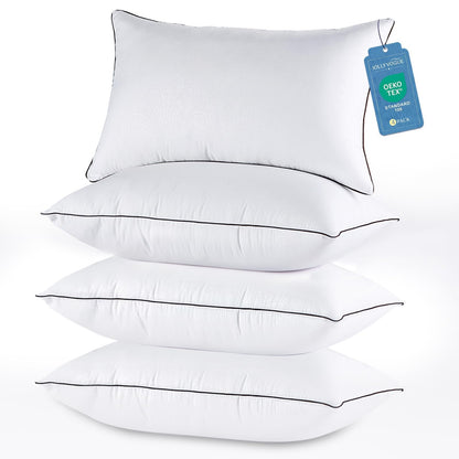 JOLLYVOGUE King Pillows 2 Pack, Cooling and Firm King Size Pillows with Oeko-Tex Certified Down Alternative Filling for Side, Back, and Stomach Sleepers, Hotel Collection