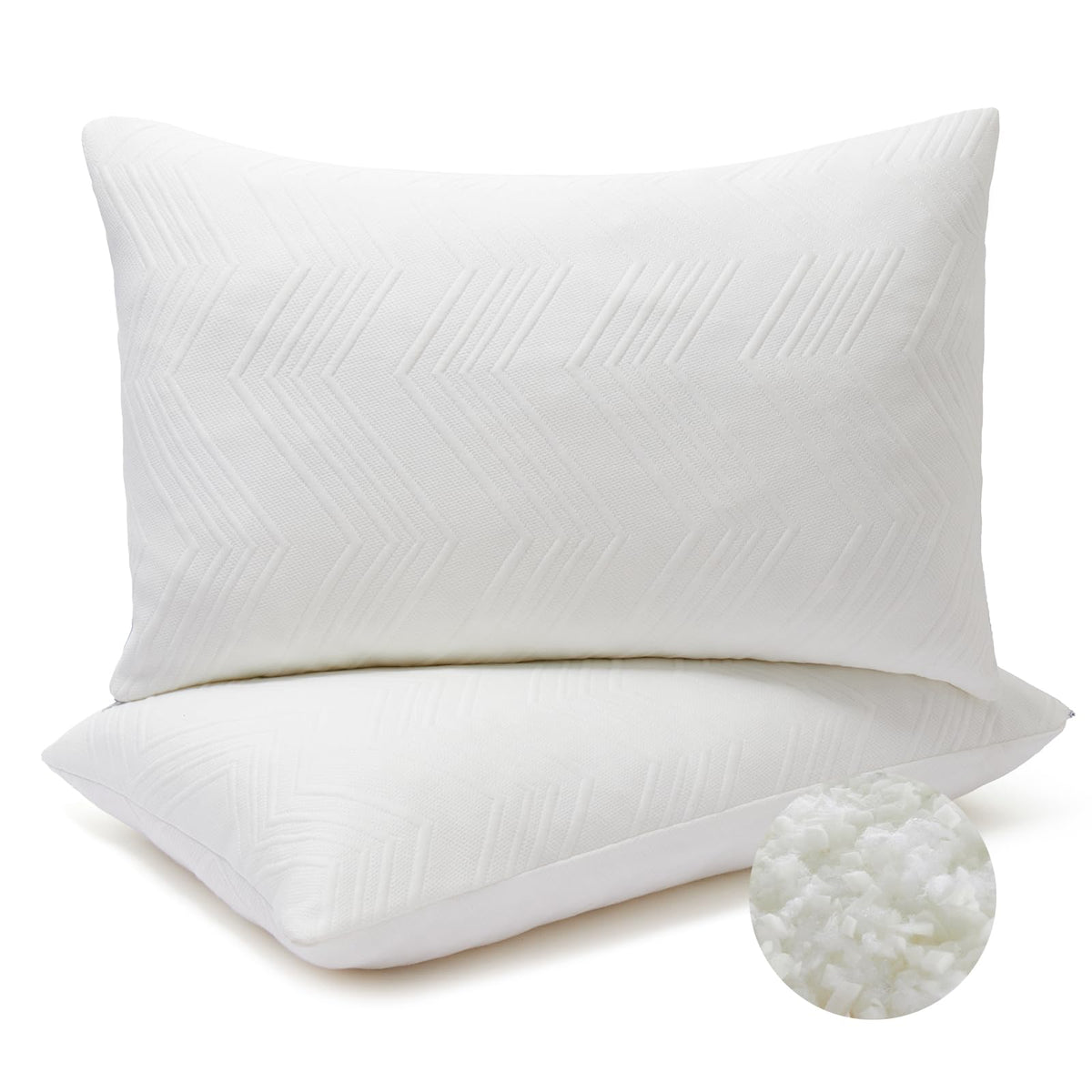 Cooling Memory Foam Pillows Queen Size Set of 2, Neck Support