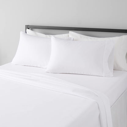 Amazon Basics Lightweight Super Soft Easy Care Wrinkle Free Microfiber 3 Piece Bed Sheet Set with 14-Inch Deep Pockets, Twin, Navy Blue, Solid, Kids, Men & Women Bedding