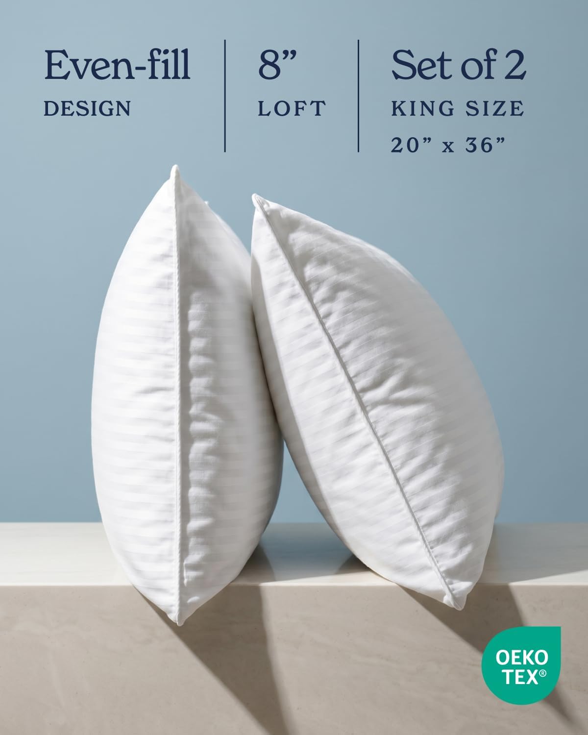 Beckham Hotel Collection Bed Pillows King Size Set of 2