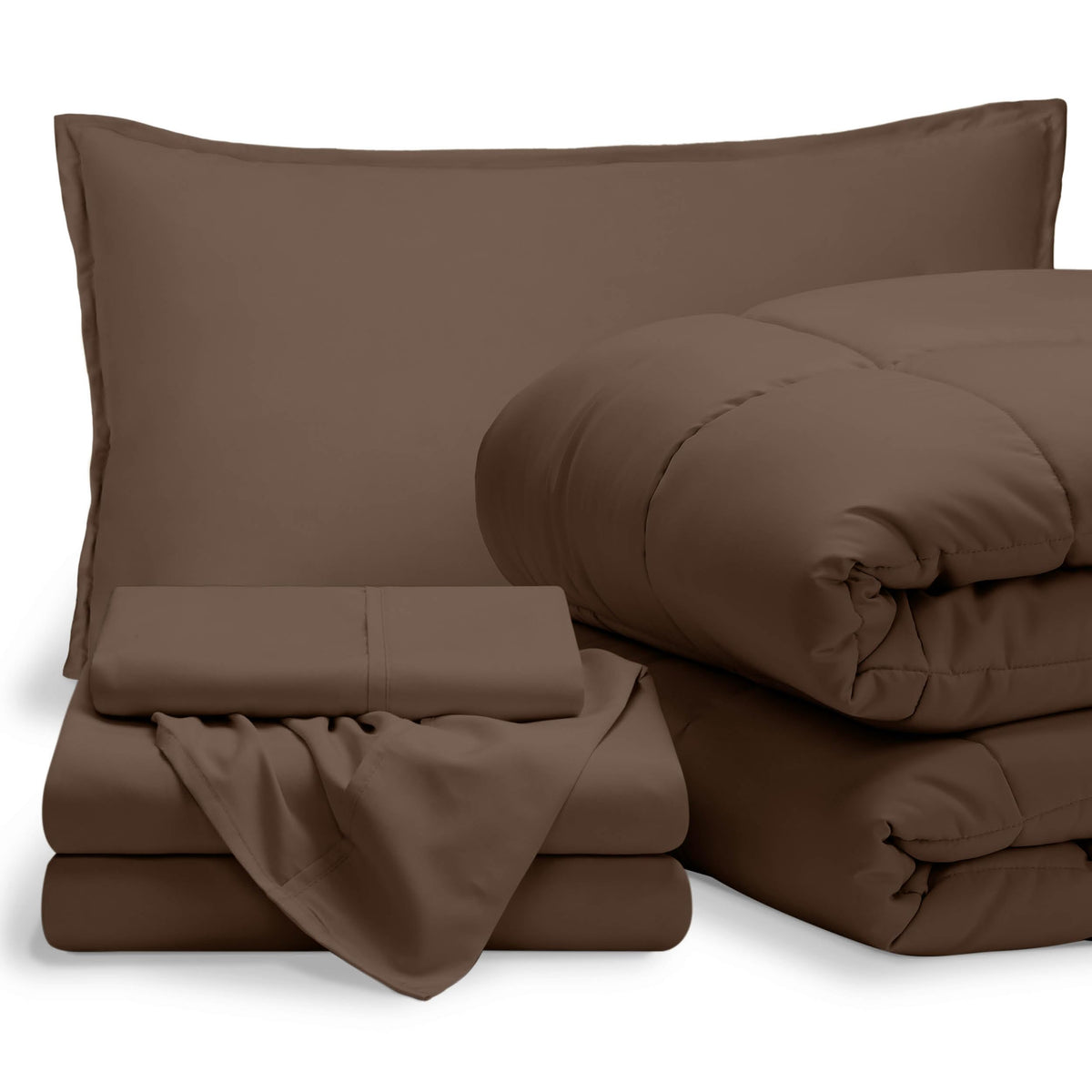 Bare Home Bed-in-A-Bag 5 Piece Set (Twin XL, Grey/Light Grey)