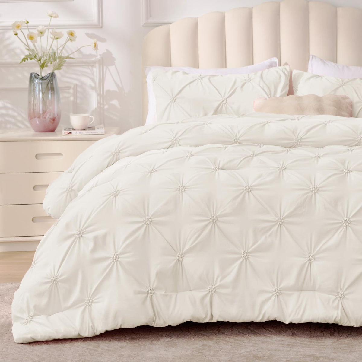 BEDELITE Pink King Comforter Set Pink,Fluffy & Soft Comforter