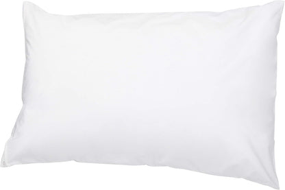 Amazon Basics Queen Pillow Protector with Zipper, 100% Cotton Hypoallergenic, Machine Washable, White, 31 x 21 Inches, Pillows Not Included