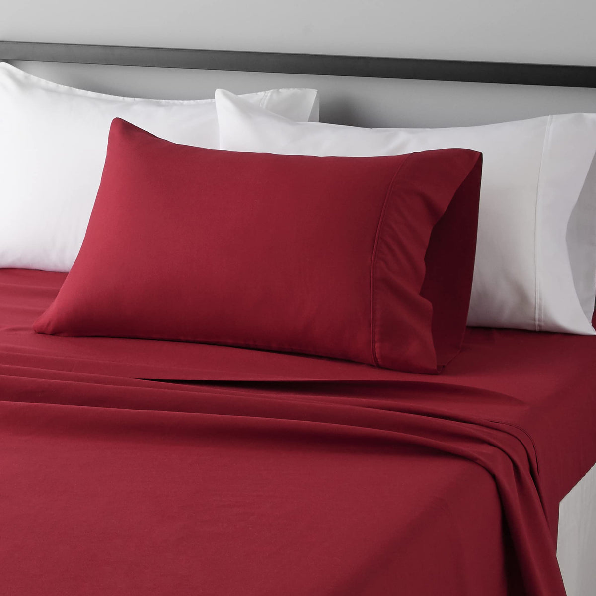 Amazon Basics Lightweight Super Soft Easy Care Wrinkle Free Microfiber 3 Piece Bed Sheet Set with 14-Inch Deep Pockets, Twin, Navy Blue, Solid, Kids, Men & Women Bedding