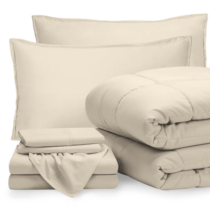 Bare Home Bed-in-A-Bag 5 Piece Set (Twin XL, Grey/Light Grey)