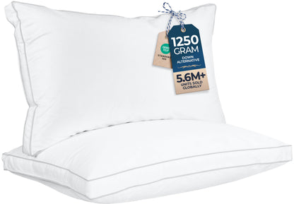 Utopia Bedding Gusset Bed Pillow, Hotel Pillows Queen Size Set of 2, White