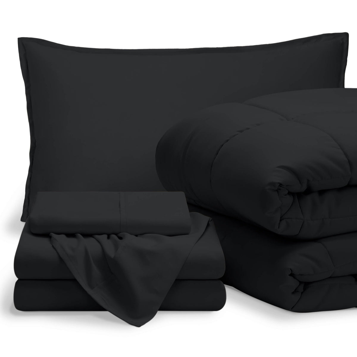 Bare Home Bed-in-A-Bag 5 Piece Set (Twin XL, Grey/Light Grey)