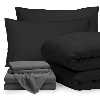Bare Home Bed-in-A-Bag 5 Piece Set (Twin XL, Grey/Light Grey)