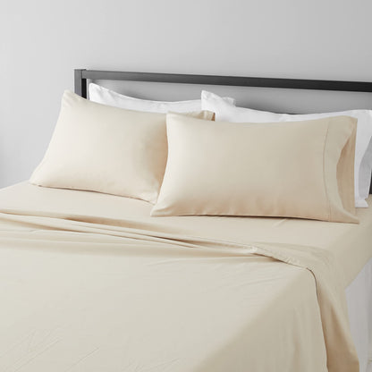 Amazon Basics Lightweight Super Soft Easy Care Wrinkle Free Microfiber 3 Piece Bed Sheet Set with 14-Inch Deep Pockets, Twin, Navy Blue, Solid, Kids, Men & Women Bedding
