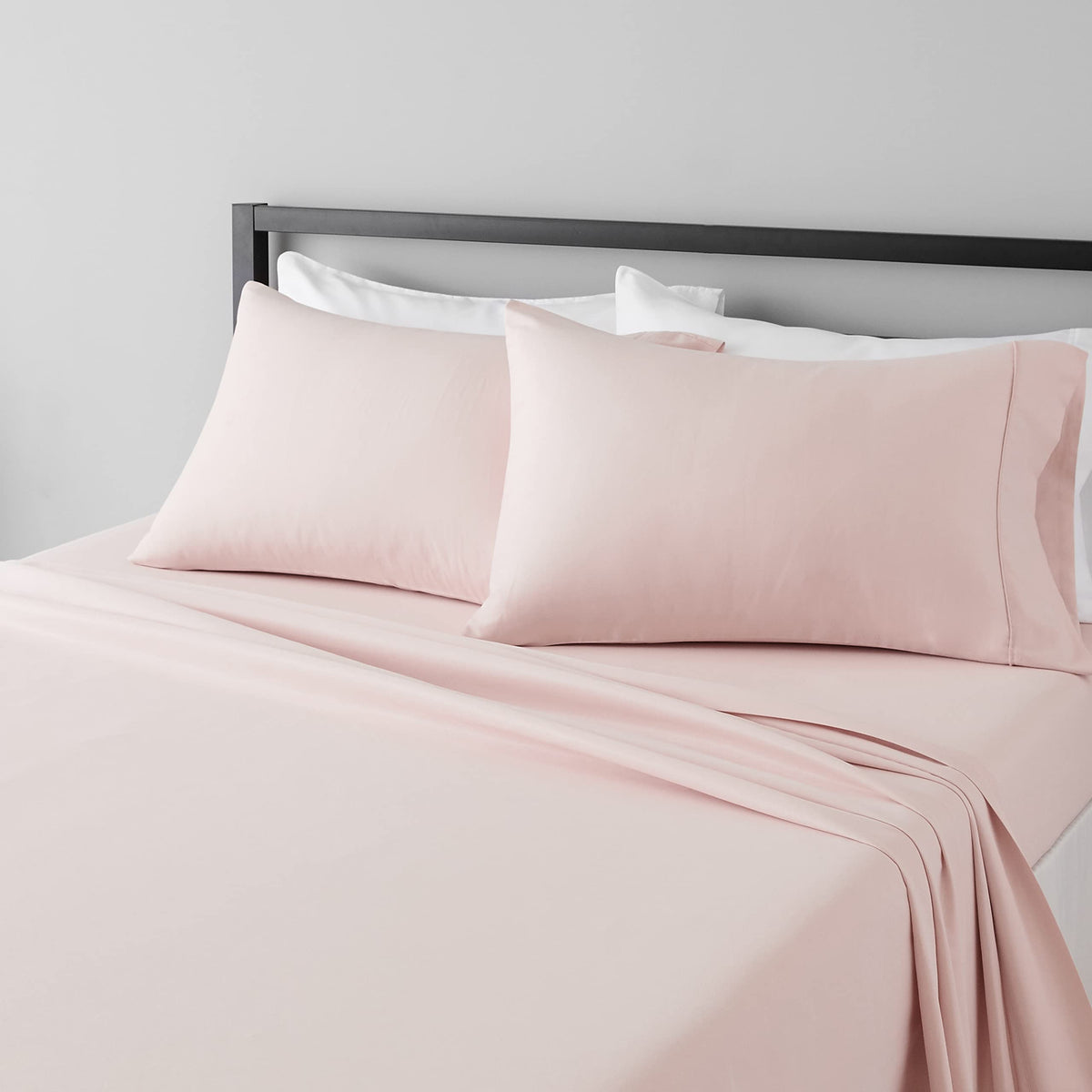 Amazon Basics Lightweight Super Soft Easy Care Wrinkle Free Microfiber 3 Piece Bed Sheet Set with 14-Inch Deep Pockets, Twin, Navy Blue, Solid, Kids, Men & Women Bedding