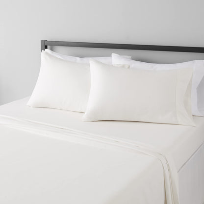 Amazon Basics Lightweight Super Soft Easy Care Wrinkle Free Microfiber 3 Piece Bed Sheet Set with 14-Inch Deep Pockets, Twin, Navy Blue, Solid, Kids, Men & Women Bedding