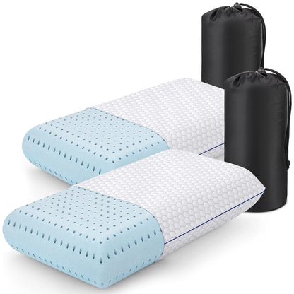 CushyOasis Memory Foam Pillows for Sleeping, Firm Bed Pillow, Standard Size