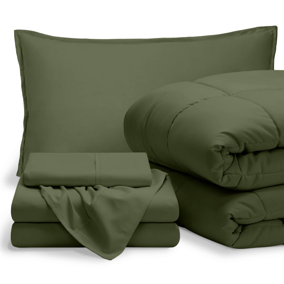 Bare Home Bed-in-A-Bag 5 Piece Set (Twin XL, Grey/Light Grey)