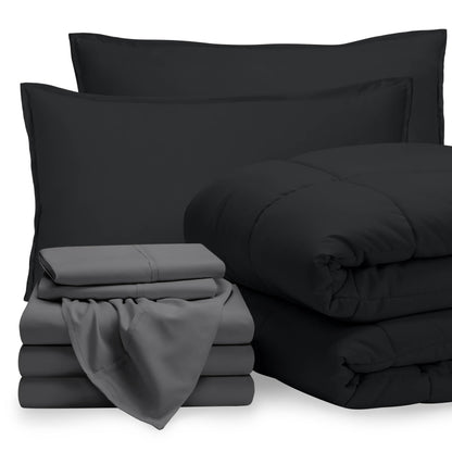 Bare Home Bed-in-A-Bag 5 Piece Set (Twin XL, Grey/Light Grey)